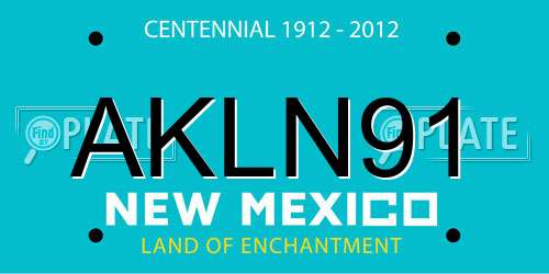 AKLN91 New Mexico License Plate
