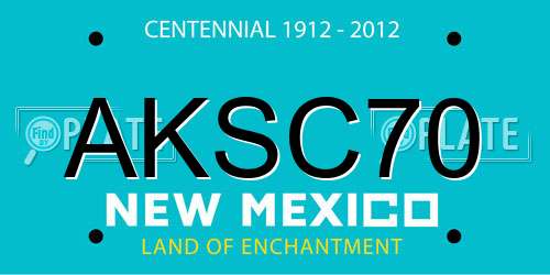AKSC70 New Mexico License Plate