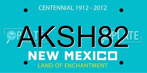 AKSH82 New Mexico License Plate
