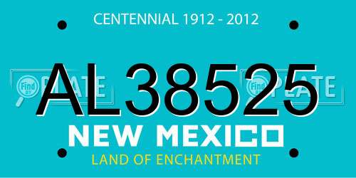 AL38525 New Mexico License Plate