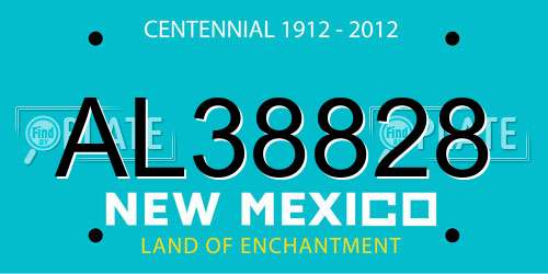 AL38828 New Mexico License Plate