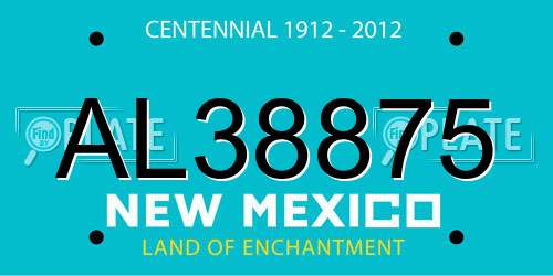 AL38875 New Mexico License Plate