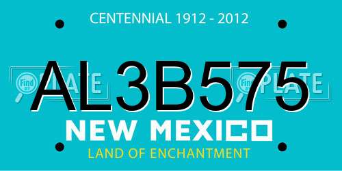 AL3B575 New Mexico License Plate
