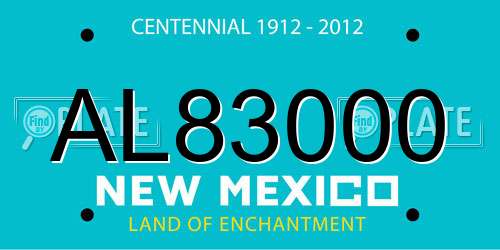 AL83000 New Mexico License Plate