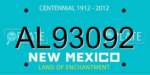 AL93092 New Mexico License Plate