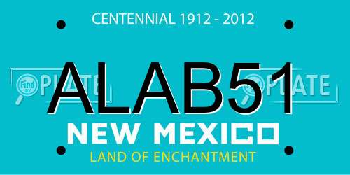 ALAB51 New Mexico License Plate