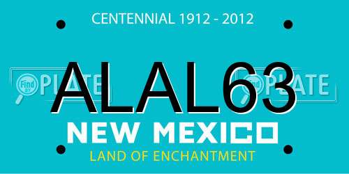 ALAL63 New Mexico License Plate
