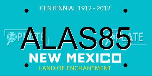 ALAS85 New Mexico License Plate