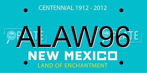 ALAW96 New Mexico License Plate