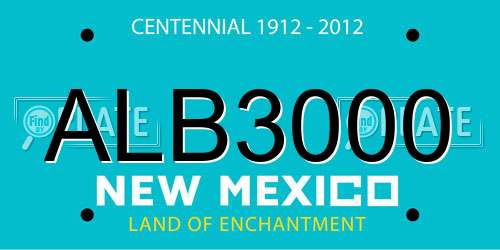 ALB3000 New Mexico License Plate
