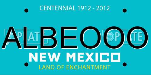 ALBEOOO New Mexico License Plate