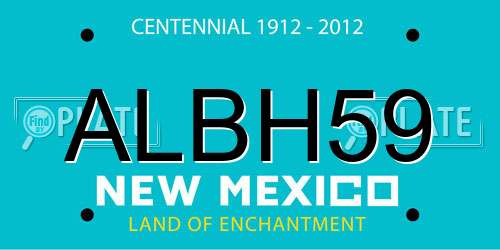 ALBH59 New Mexico License Plate