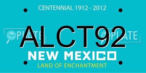 ALCT92 New Mexico License Plate