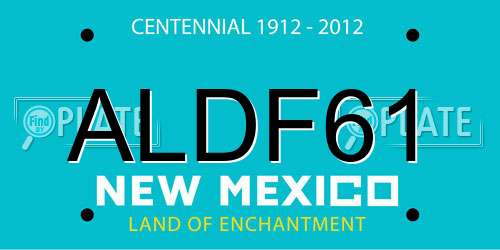 ALDF61 New Mexico License Plate