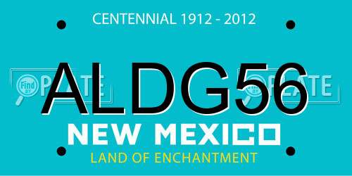 ALDG56 New Mexico License Plate