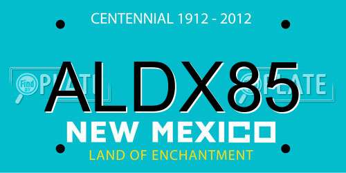 ALDX85 New Mexico License Plate