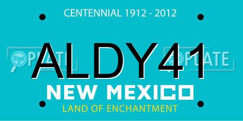 ALDY41 New Mexico License Plate