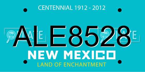 ALE8528 New Mexico License Plate
