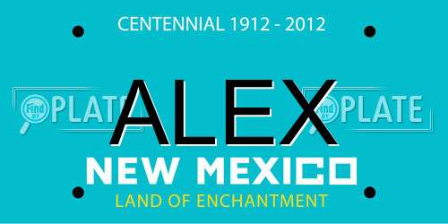 ALEX New Mexico License Plate
