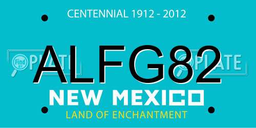 ALFG82 New Mexico License Plate