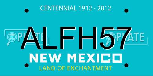 ALFH57 New Mexico License Plate