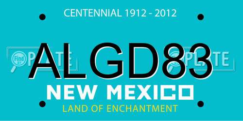 ALGD83 New Mexico License Plate