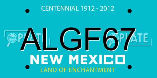 ALGF67 New Mexico License Plate