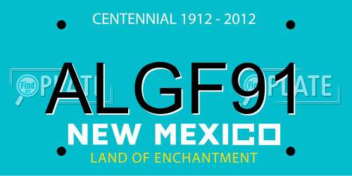 ALGF91 New Mexico License Plate