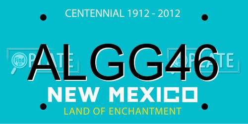 ALGG46 New Mexico License Plate