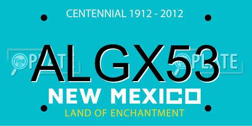 ALGX53 New Mexico License Plate