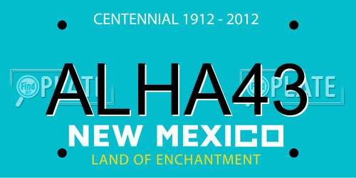 ALHA43 New Mexico License Plate