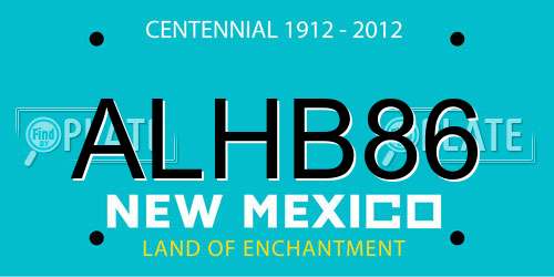 ALHB86 New Mexico License Plate