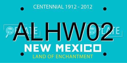 ALHW02 New Mexico License Plate