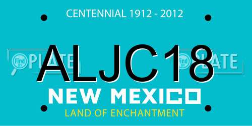 ALJC18 New Mexico License Plate
