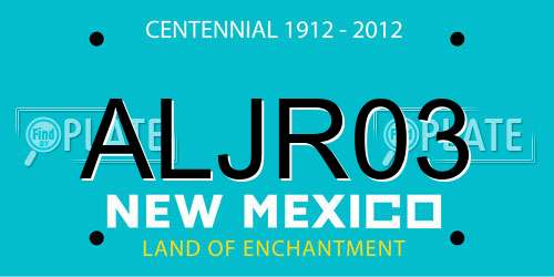 ALJR03 New Mexico License Plate