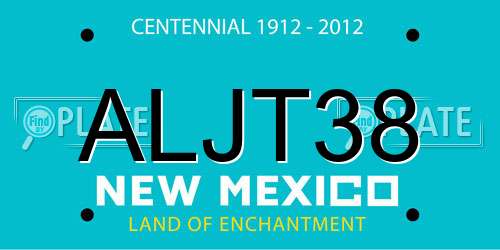ALJT38 New Mexico License Plate