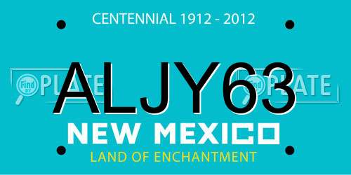 ALJY63 New Mexico License Plate
