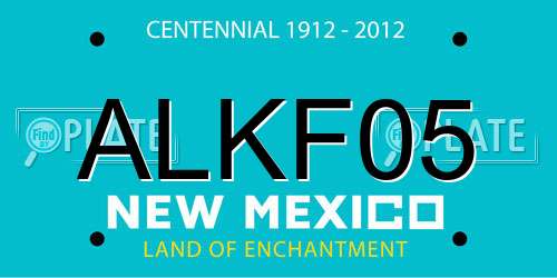 ALKF05 New Mexico License Plate