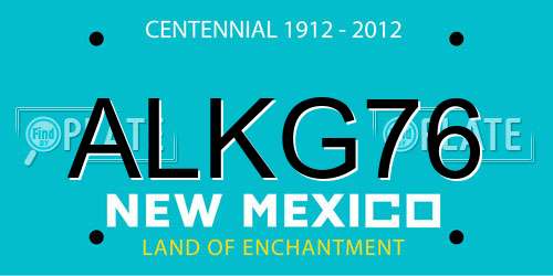 ALKG76 New Mexico License Plate