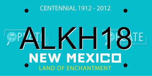 ALKH18 New Mexico License Plate