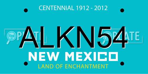 ALKN54 New Mexico License Plate