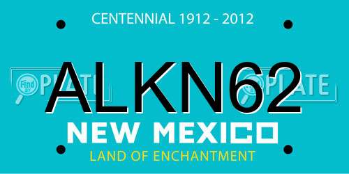 ALKN62 New Mexico License Plate