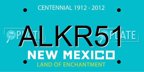 ALKR51 New Mexico License Plate