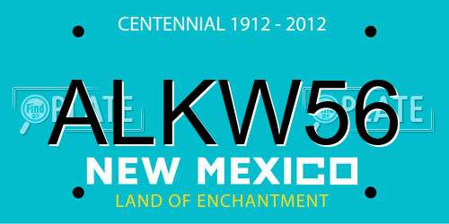 ALKW56 New Mexico License Plate