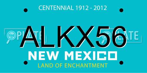 ALKX56 New Mexico License Plate