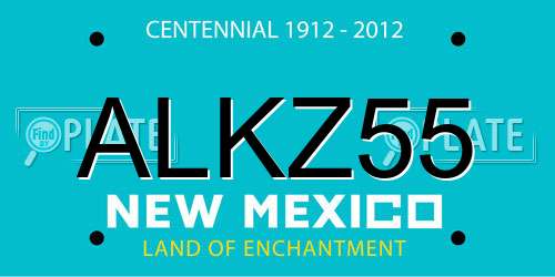 ALKZ55 New Mexico License Plate