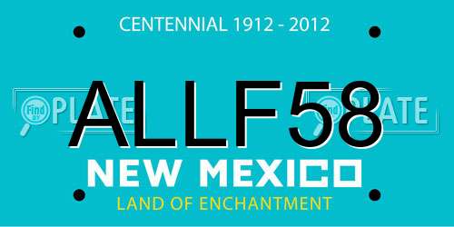 ALLF58 New Mexico License Plate