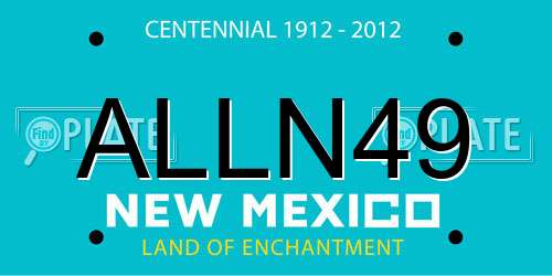 ALLN49 New Mexico License Plate