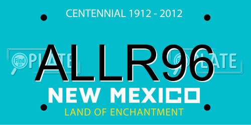 ALLR96 New Mexico License Plate