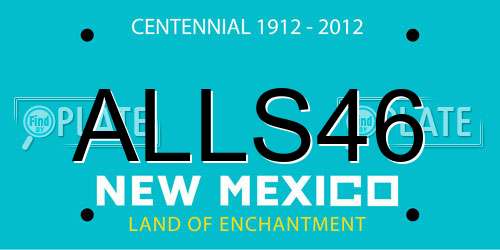 ALLS46 New Mexico License Plate